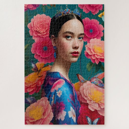 Prinzessin mit blauem Tiara Puzzle (Vertikal)