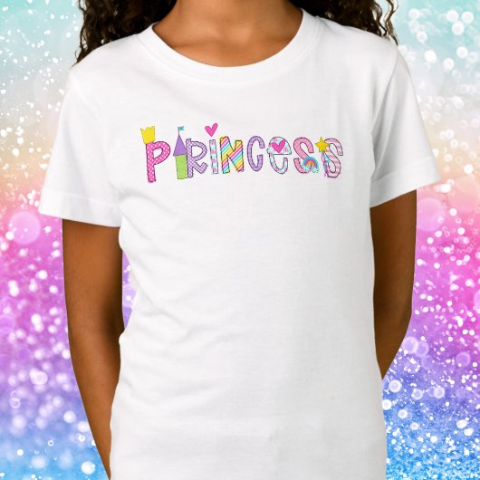 Prinzessin mit Burgkrone Wand Rainbow T-Shirt