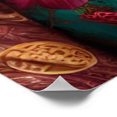 Prinzessin mit dekorativer aquamariner Ausstattung Poster (Ecke)