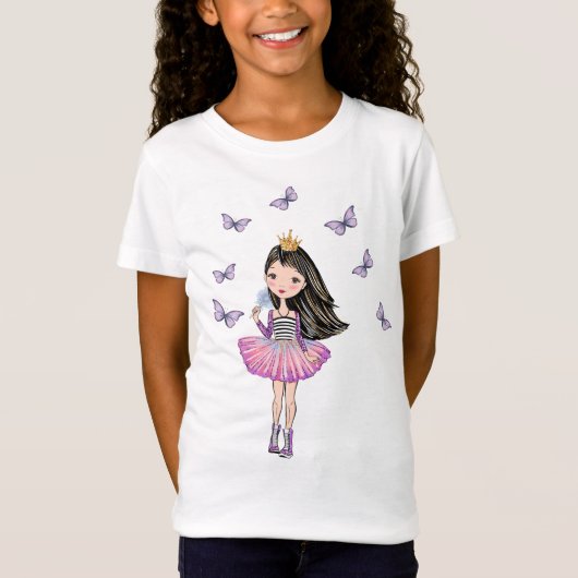 Prinzessin mit dem schwarzen Haar, Brown-Augen, T-Shirt (Vorderseite)