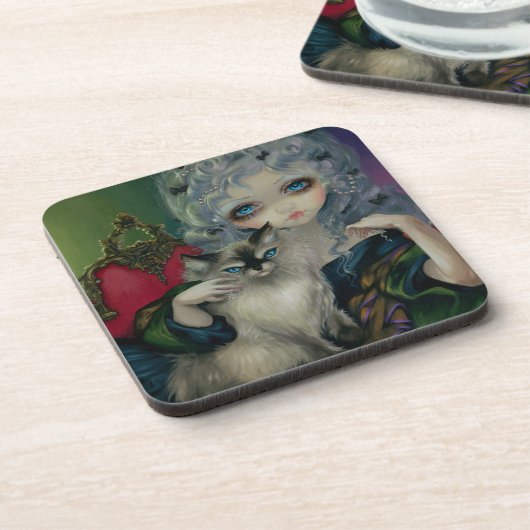 "Prinzessin mit eine Ragdoll Katzen-" Untersetzer (Linke Seite)