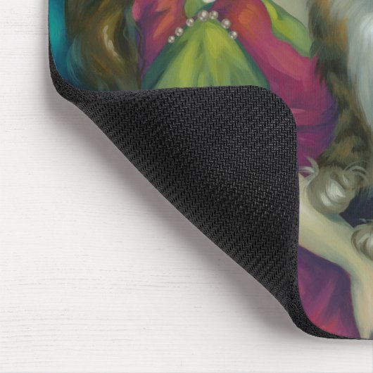 "Prinzessin mit einer Maine-Waschbär-Katze" Mousepad (Ecke)