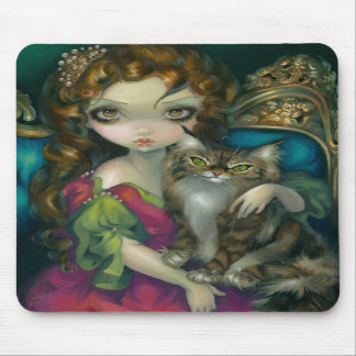 "Prinzessin mit einer Maine-Waschbär-Katze" Mousepad