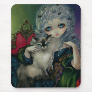 "Prinzessin mit einer Ragdoll Katze" Mousepad