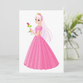 Prinzessin mit einer Rose Einladung (Stehend Vorderseite)