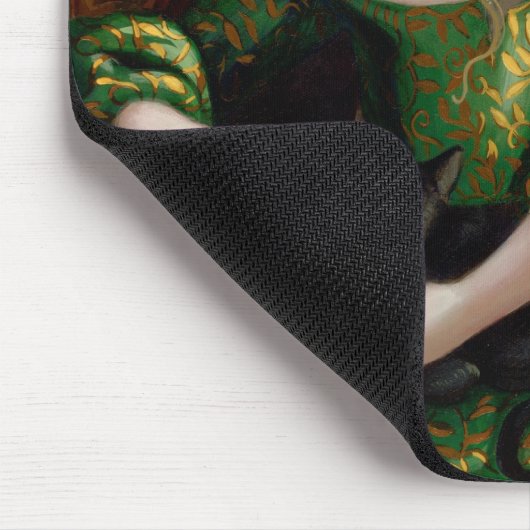 "Prinzessin mit einer schwarzen Katze" Mousepad (Ecke)