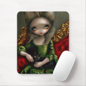 "Prinzessin mit einer schwarzen Katze" Mousepad (Mit Mouse)