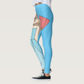 Prinzessin mit Fan Niedlich Zeichnend Leggings (Links)