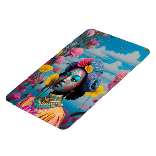 Prinzessin mit farbiger Gesichtsfarbe Magnet