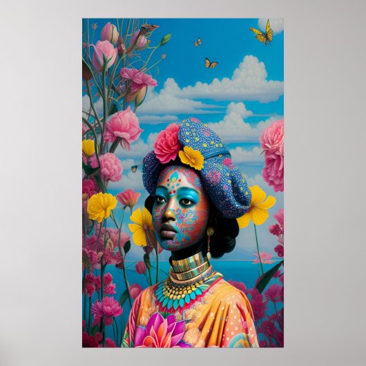 Prinzessin mit farbiger Gesichtsfarbe Poster (Vorne)