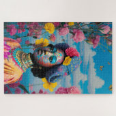 Prinzessin mit farbiger Gesichtsfarbe Puzzle (Horizontal)