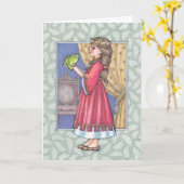 Prinzessin mit Froschkarte Karte (Gelbe Blume)