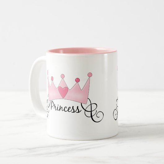 Prinzessin mit Krone - individuell einstellbar Zweifarbige Tasse (Vorderseite Links)