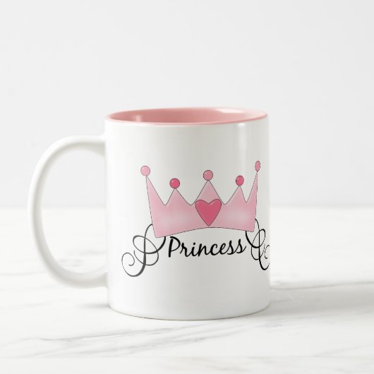 Prinzessin mit Krone - individuell einstellbar Zweifarbige Tasse (Links)