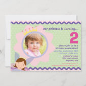 Prinzessin mit kundenspezifischem Foto-Party laden Einladung (Vorderseite)