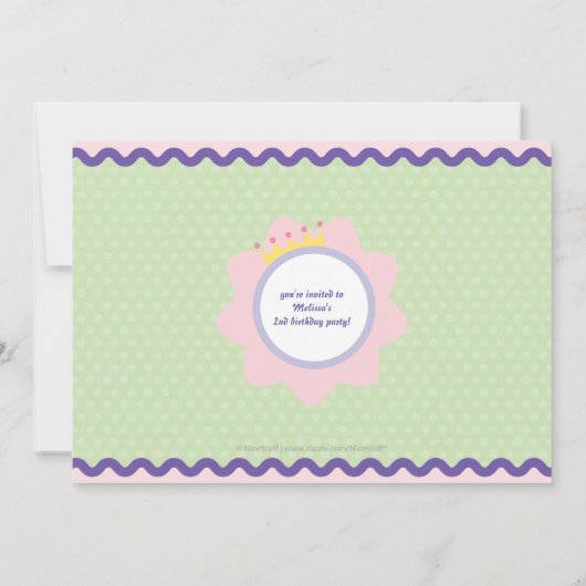 Prinzessin mit kundenspezifischem Foto-Party laden Einladung (Rückseite)