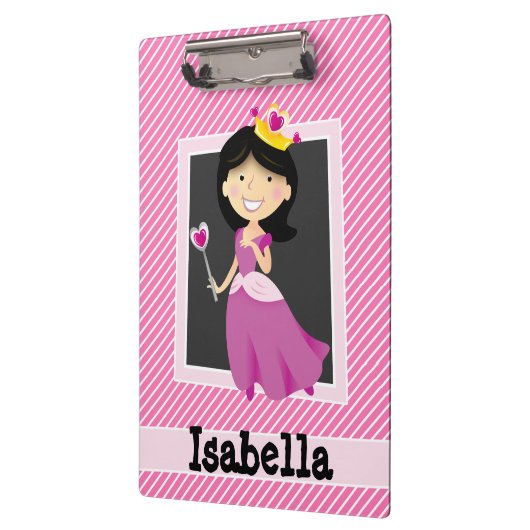 Prinzessin mit Lila Kleid; Rosa und weiße Streifen Klemmbrett (Links)