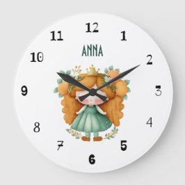 Prinzessin mit Orangen und Blume Große Wanduhr