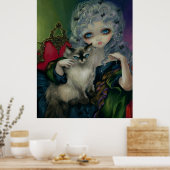 Prinzessin mit Ragdoll Cat ART PRINT Rokoko Poster (Küche)