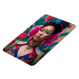 Prinzessin mit rosa Blume Magnet