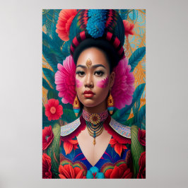 Prinzessin mit rosa Blume Poster