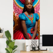 Prinzessin mit rosa und blauen Kleidern Poster (Heimbüro)