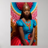 Prinzessin mit rosa und blauen Kleidern Poster (Vorne)