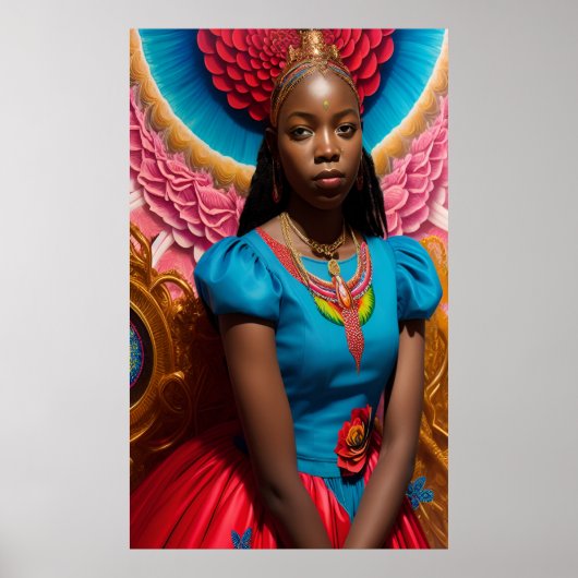 Prinzessin mit rosa und blauen Kleidern Poster (Vorne)