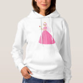 Prinzessin mit Rose Frauenhoodie Hoodie (Vorderseite)