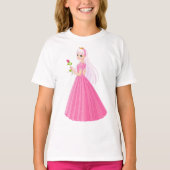 Prinzessin mit Rose Girls T - Shirt (Vorderseite)
