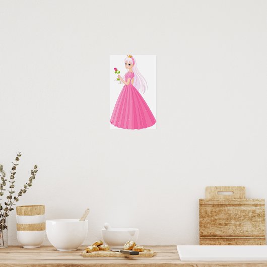Prinzessin mit Rose-Poster Poster (Küche)