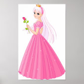 Prinzessin mit Rose-Poster Poster (Vorne)