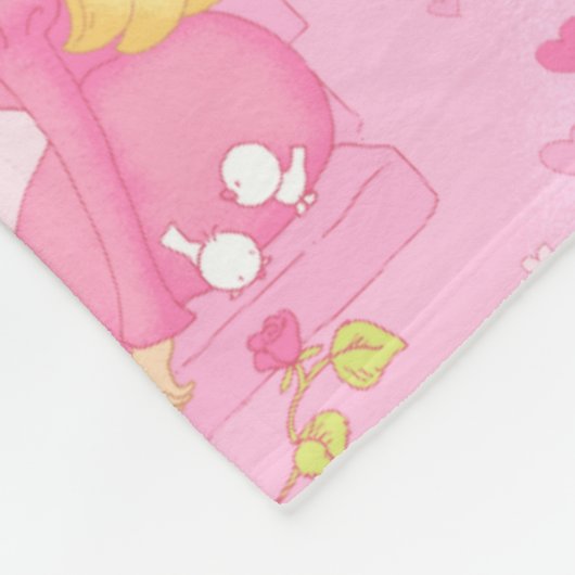 Prinzessin mit Rosen Fleecedecke (Ecke)