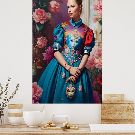 Prinzessin mit Silberkrone Poster (Küche)