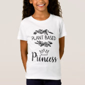 Prinzessin mit veganer Blumenpracht und Krone auf T-Shirt (Vorderseite)