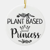 Prinzessin mit veganer Pflanze Keramik Ornament (Vorne)