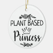 Prinzessin mit veganer Pflanze Keramik Ornament (Links)