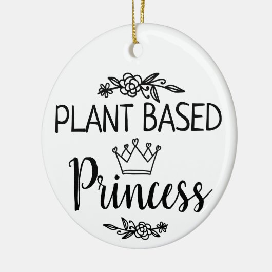 Prinzessin mit veganer Pflanze Keramik Ornament (Links)