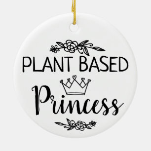 Prinzessin mit veganer Pflanze Keramik Ornament