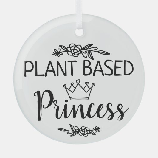 Prinzessin mit veganer Pflanze Ornament Aus Glas (Vorderseite)