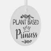Prinzessin mit veganer Pflanze Ornament Aus Glas (Vorderseite Rechts)