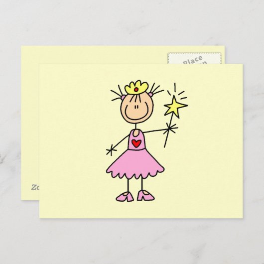Prinzessin mit Wand Postkarte (Vorne/Hinten)