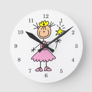 Prinzessin mit Wand Runde Wanduhr