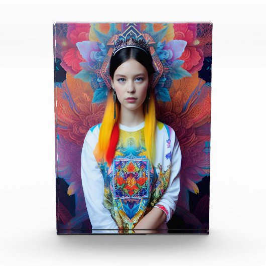 Prinzessin mit weißem Pullover Fotoblock (Vorderseite)