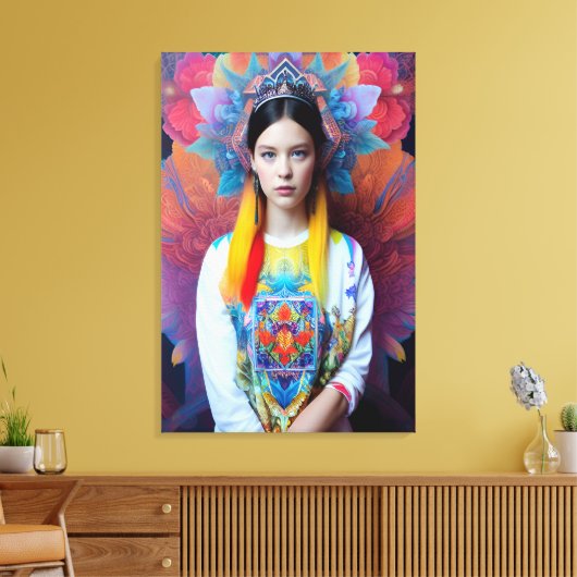 Prinzessin mit weißem Pullover Leinwanddruck (Insitu (Wohnzimmer))