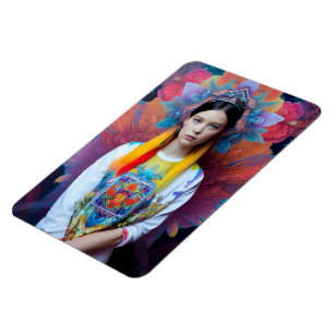 Prinzessin mit weißem Pullover Magnet