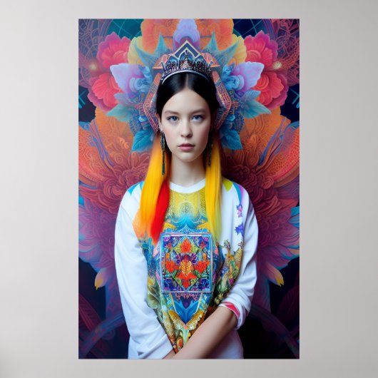 Prinzessin mit weißem Pullover Poster (Vorne)