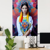Prinzessin mit weißem Pullover Poster (Heimbüro)