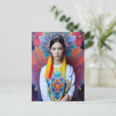 Prinzessin mit weißem Pullover Postkarte (Stehend Vorderseite)