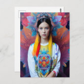 Prinzessin mit weißem Pullover Postkarte (Vorne/Hinten)